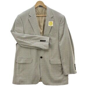 Travel Smith Blazer Mens 42R Multicolor Houndstooth Silk Blend Preppy Sport Coat